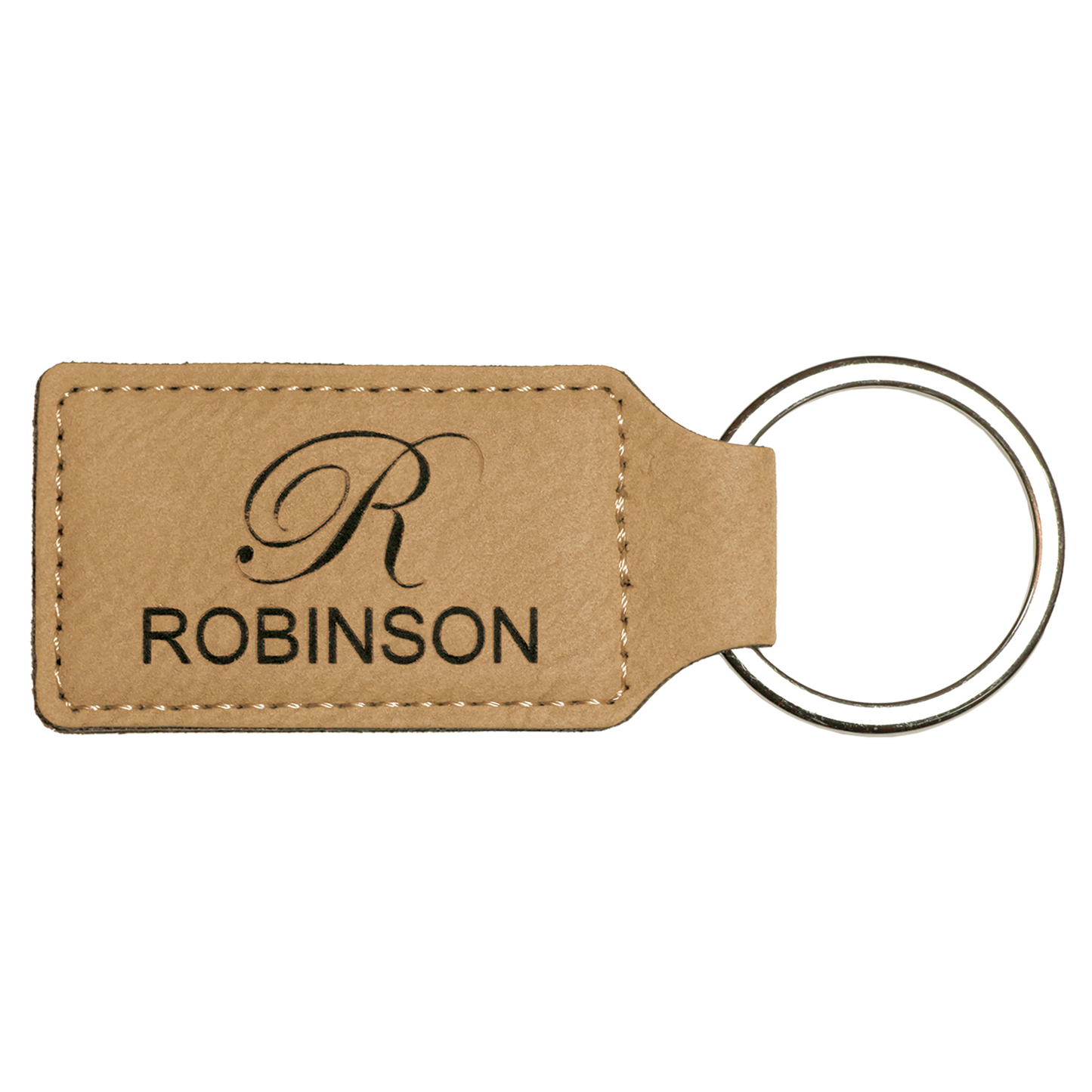 Leatherette Rectangle Keychain
