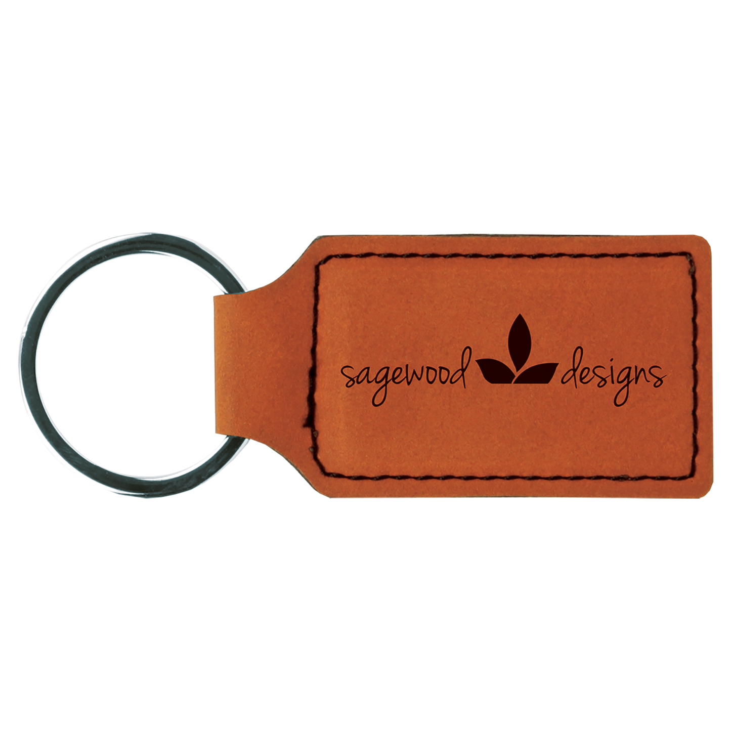 Leatherette Rectangle Keychain