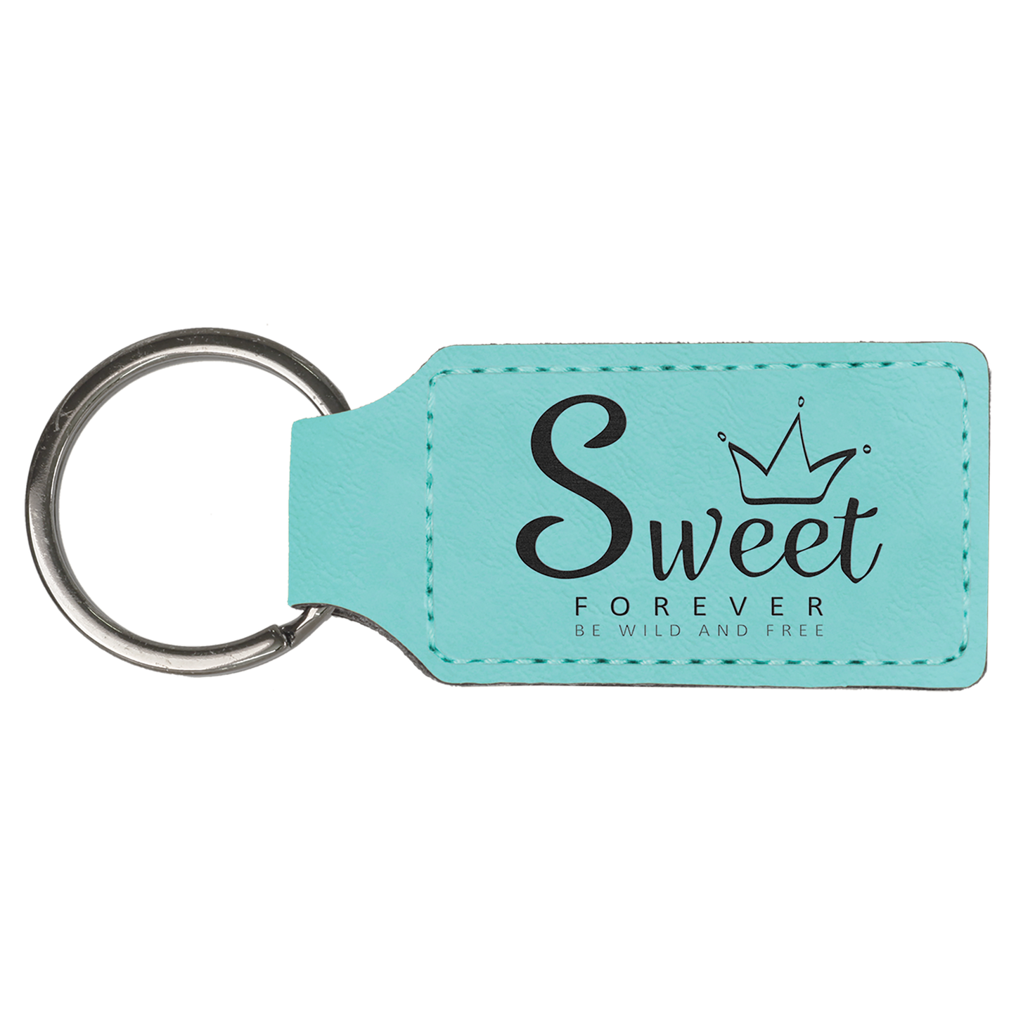 Leatherette Rectangle Keychain
