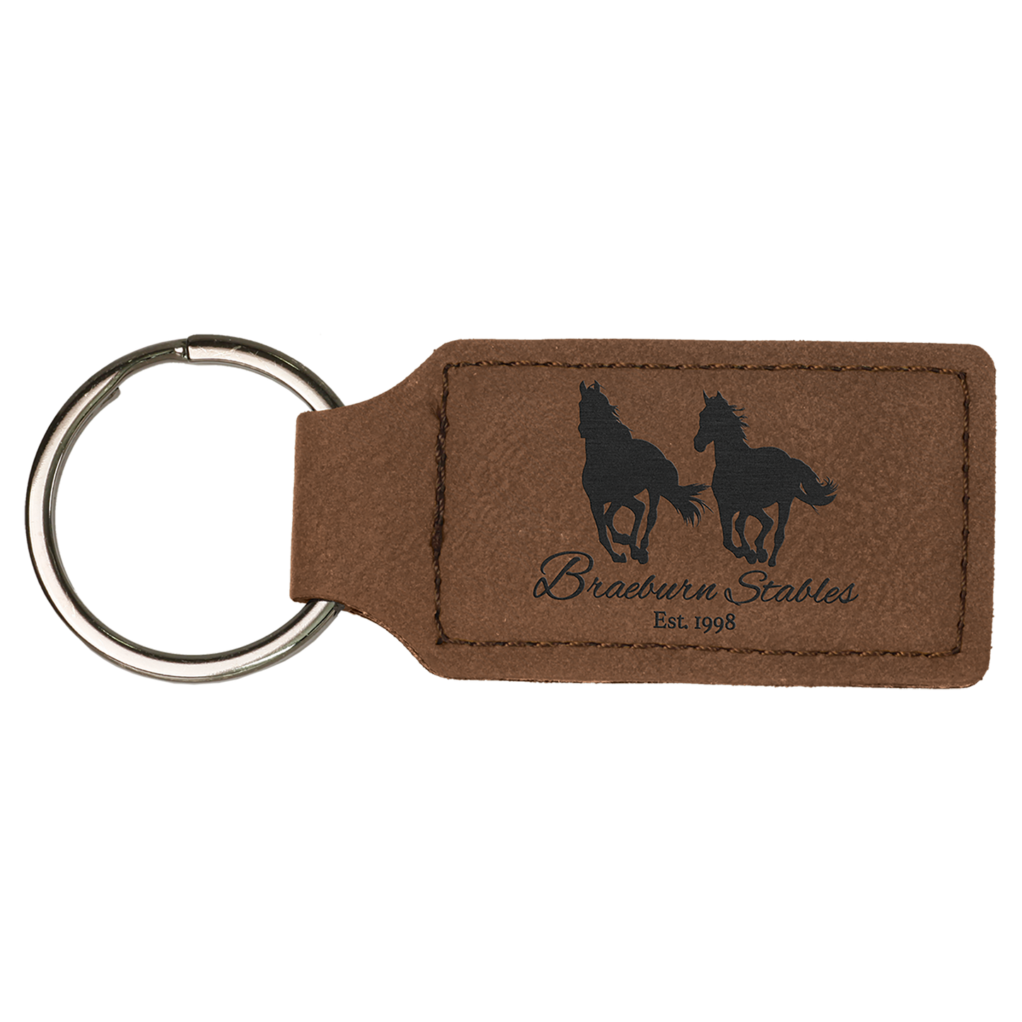 Leatherette Rectangle Keychain