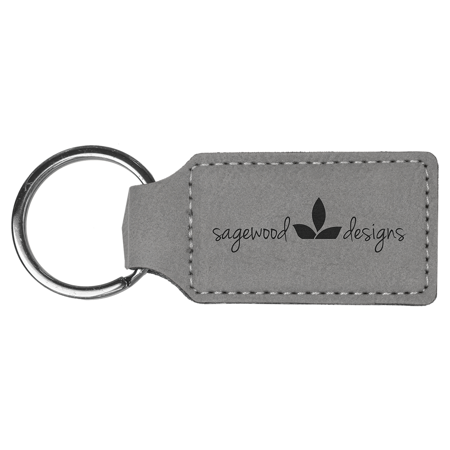 Leatherette Rectangle Keychain