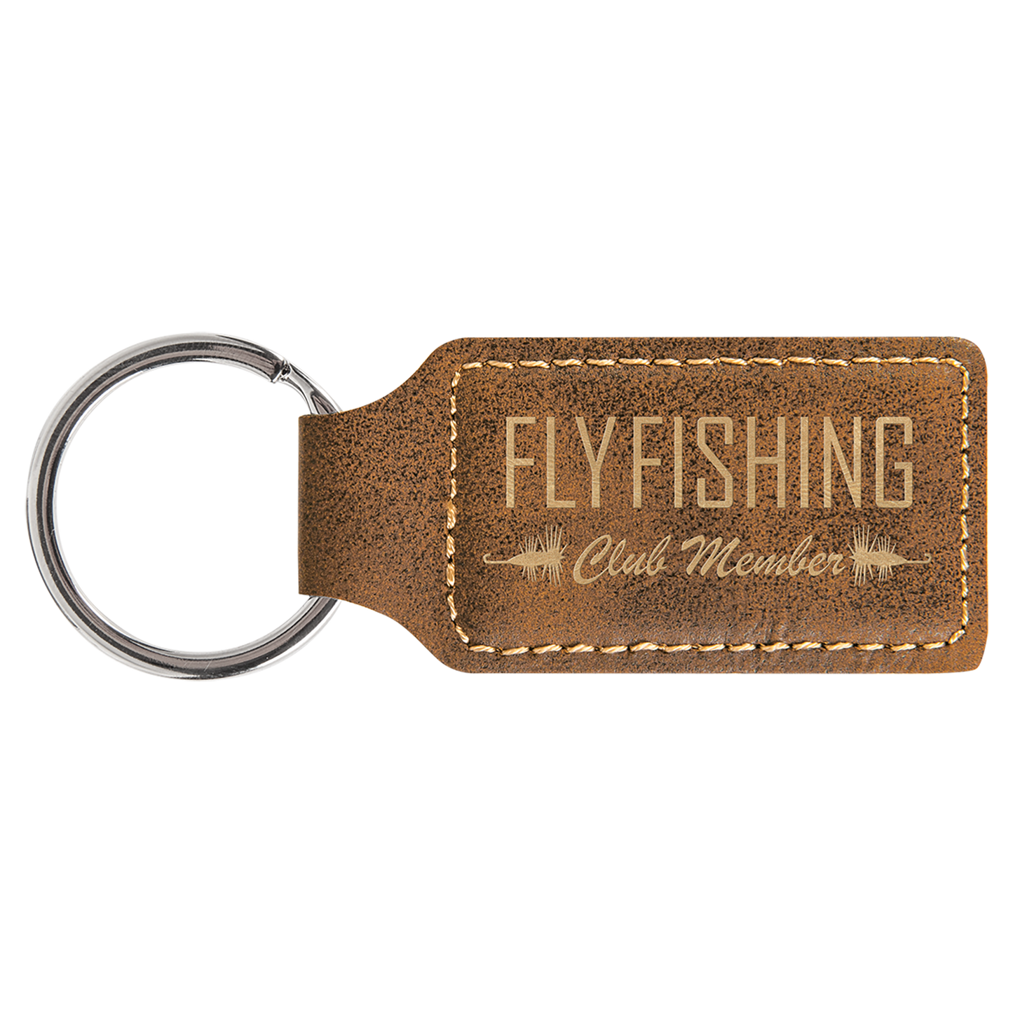 Leatherette Rectangle Keychain